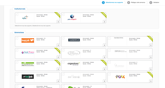 Multidiffusion d'offres d'emploi - Startups & PME