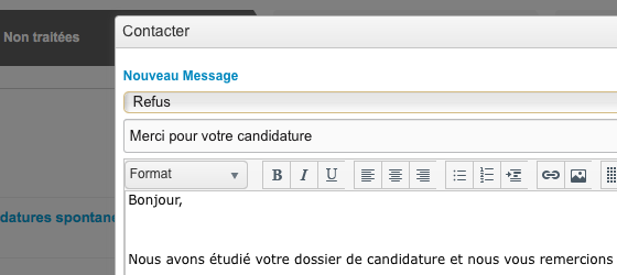 Automatisation des réponses aux candidats